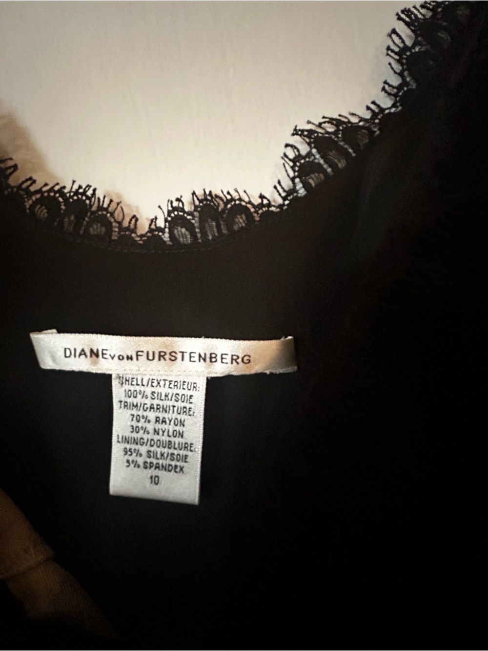 Diane Von Furstenberg Black Floral Slip Dress with Cream and Red Accents - Picture 3 of 7